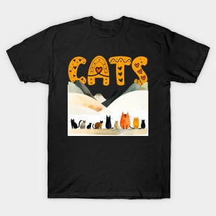 "CATS" - Rising Above A Row Of Cats T-Shirt